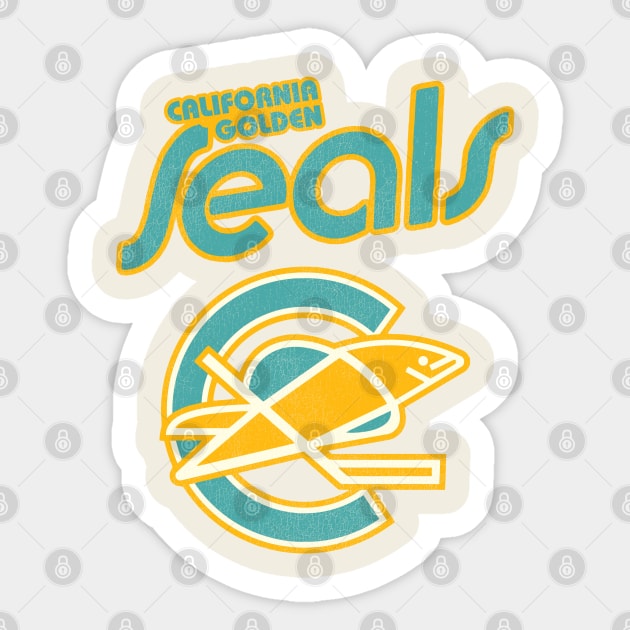 Retro Defunct California Golden Seals Ice Hockey Sticker by darklordpug